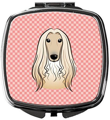 

Caroline's Treasures BB1244SCM Checkerboard Pink Afghan Hound Compact Mirror