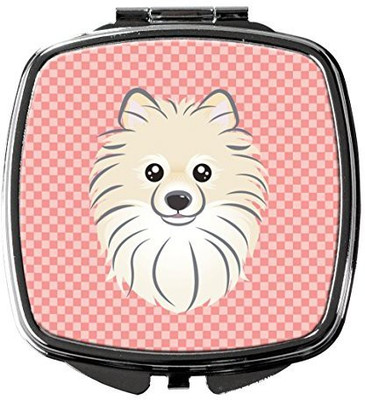 

Caroline's Treasures BB1207SCM Checkerboard Pink Pomeranian Compact Mirror