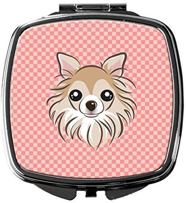 

Caroline's Treasures BB1251SCM Checkerboard Pink Chihuahua Compact Mirror