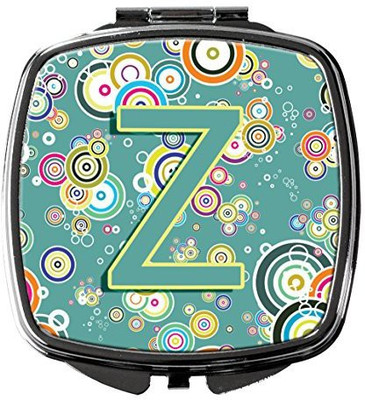 

Caroline's Treasures CJ2015-ZSCM Letter Z Circle Teal Initial Alphabet Compact Mirror