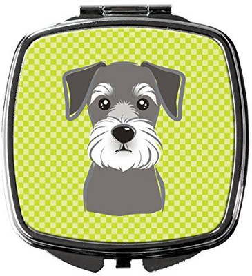 

Caroline's Treasures BB1268SCM Checkerboard Lime Green Schnauzer Compact Mirror
