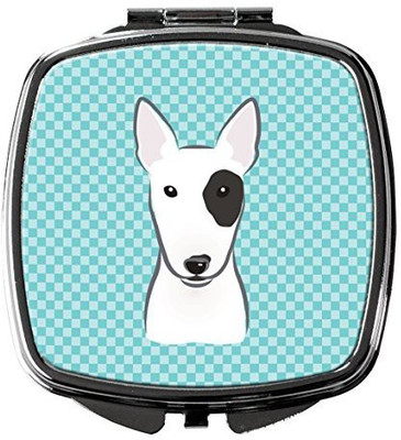 

Caroline's Treasures BB1147SCM Checkerboard Blue Bull Terrier Compact Mirror