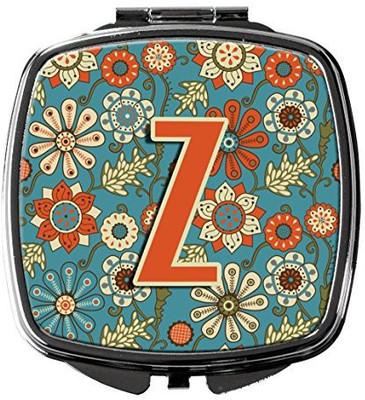 

Caroline's Treasures CJ2012-ZSCM Letter Z Flowers Retro Blue Compact Mirror