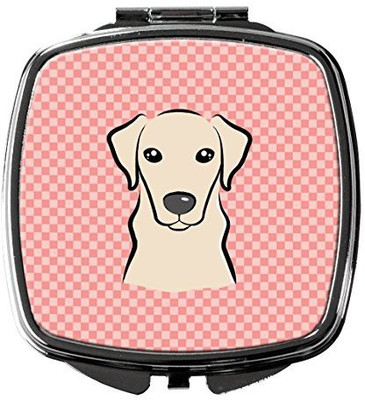 

Caroline's Treasures BB1222SCM Checkerboard Pink Yellow Labrador Compact Mirror