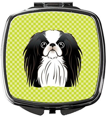 

Caroline's Treasures BB1292SCM Checkerboard Lime Green Japanese Chin Compact Mirror