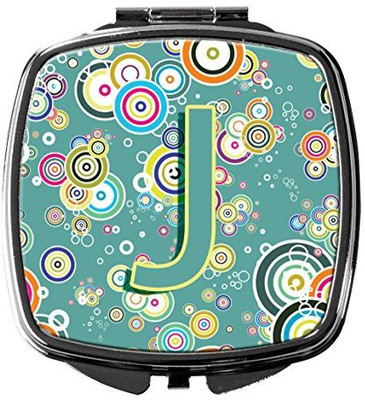 

Caroline's Treasures CJ2015-JSCM Letter J Circle Teal Initial Alphabet Compact Mirror