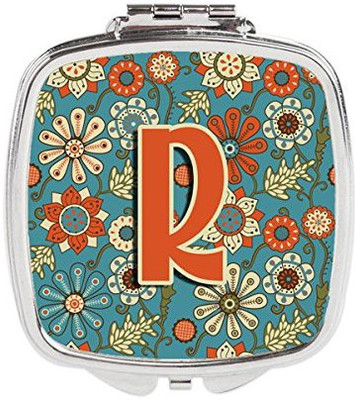

Caroline's Treasures CJ2012-RSCM Letter R Flowers Retro Blue Compact Mirror
