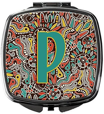 

Caroline's Treasures CJ2013-PSCM Letter P Retro Tribal Alphabet Initial Compact Mirror