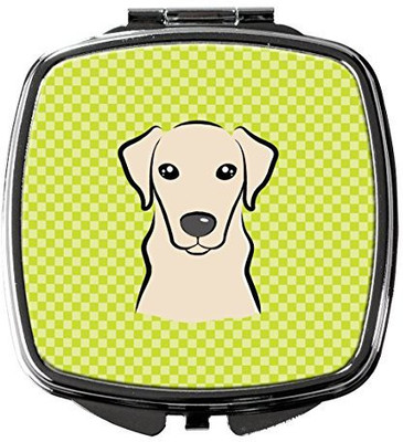 

Caroline's Treasures BB1284SCM Checkerboard Lime Green Yellow Labrador Compact Mirror