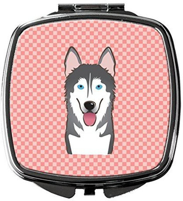 

Caroline's Treasures BB1218SCM Checkerboard Pink Alaskan Malamute Compact Mirror