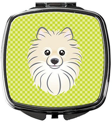 

Caroline's Treasures BB1269SCM Checkerboard Lime Green Pomeranian Compact Mirror