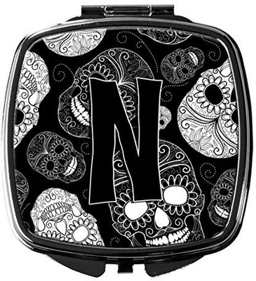 

Caroline's Treasures CJ2008-NSCM Letter N Day of the Dead Skulls Black Compact Mirror