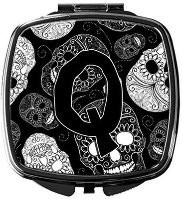 

Caroline's Treasures CJ2008-QSCM Letter Q Day of the Dead Skulls Black Compact Mirror