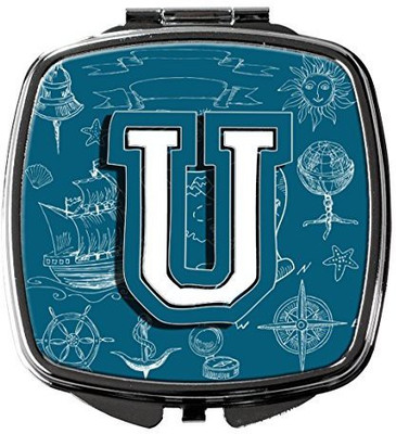 

Caroline's Treasures CJ2014-USCM Letter U Sea Doodles Initial Alphabet Compact Mirror