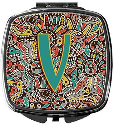 

Caroline's Treasures CJ2013-VSCM Letter V Retro Tribal Alphabet Initial Compact Mirror