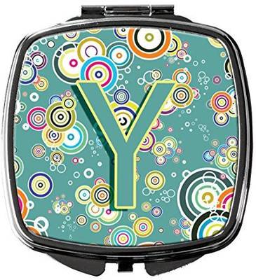 

Caroline's Treasures CJ2015-YSCM Letter Y Circle Teal Initial Alphabet Compact Mirror