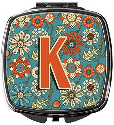 

Caroline's Treasures CJ2012-KSCM Letter K Flowers Retro Blue Compact Mirror