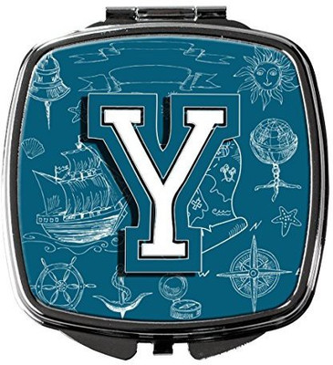 

Caroline's Treasures CJ2014-YSCM Letter Y Sea Doodles Initial Alphabet Compact Mirror