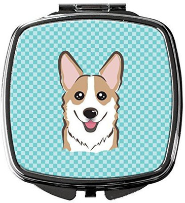 

Caroline's Treasures BB1191SCM Checkerboard Blue Corgi Compact Mirror