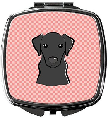 

Caroline's Treasures BB1235SCM Checkerboard Pink Black Labrador Compact Mirror
