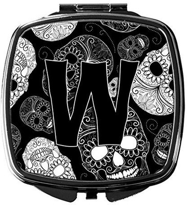 

Caroline's Treasures CJ2008-WSCM Letter W Day of the Dead Skulls Black Compact Mirror