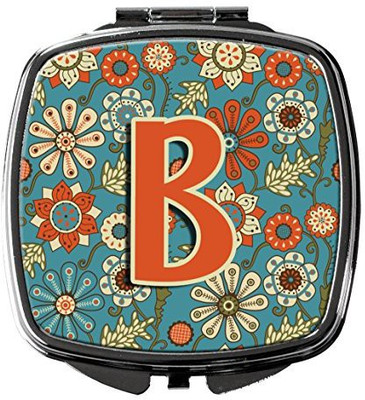 

Caroline's Treasures CJ2012-BSCM Letter B Flowers Retro Blue Compact Mirror