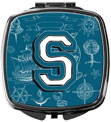 

Caroline's Treasures CJ2014-SSCM Letter S Sea Doodles Initial Alphabet Compact Mirror