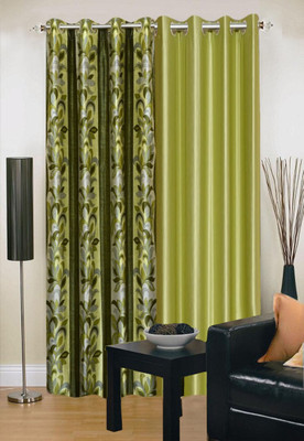 

Ville Style 275 cm (9 ft) Polyester Long Door Curtain (Pack Of 2)(Abstract, Green)
