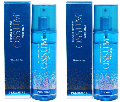 

Ossum Pleasure Pack of 2 Perfume Body Mist (190ML each) Body Mist - For Women(380 ml, Pack of 2)