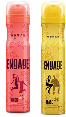 

Engage Blush and Tease Deodorant Spray Pack of 2 (150ml each) Deodorant Spray - For Women(300 ml, Pack of 2)