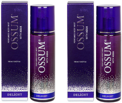

Ossum Delight Pack of 2 Perfume Body Mist (190ML each) Body Mist - For Women(380 ml, Pack of 2)