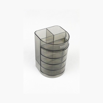 

vegainter 4 Compartments Plastic Pencil Stand(transparent)