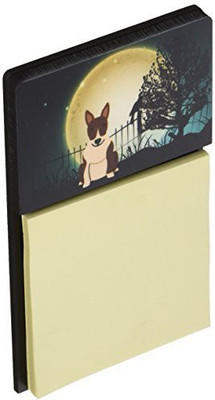

Caroline's Treasures Pocket-size Note Pad(Halloween Scary Bull Terrier Brindle, Yellow)