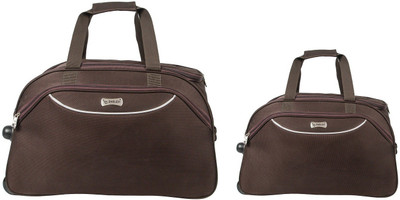

emblem (Expandable) BROWN 2PCS COMBO Travel Duffel Bag(Brown)