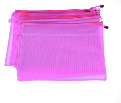 

TheFlauntStore FABRIC A4 SIZE TWO COMPARTMENT POUCH(Set Of 10, Pink)