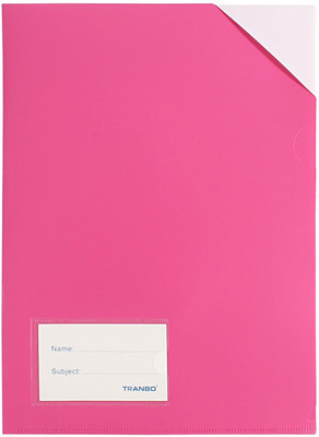 

TRANBO Plastic L Shape A4 Document File Folders, Set of 1(Set Of 1, Pink)