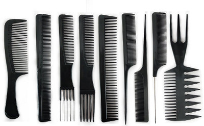 

Confidence 9 PCS Hair Stylists Professional Styling Comb Set Variety Pack Great for All Hair Types & Styles Professional Parlour & Salon Use Hair Comb Set Black