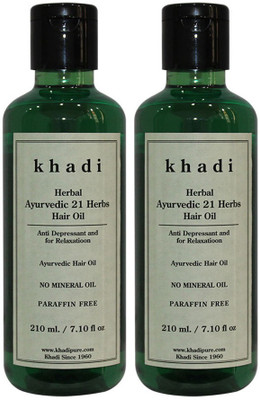 

Khadi Herbal Ayurvedic 21 Herbs Hair Oil Paraffin-Mineral Oil Free Hair Oil(420 ml)