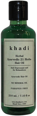 

Khadi Herbal Ayurvedic 21 Herbs Hair Oil Paraffin-Mineral Oil Free Hair Oil(210 ml)