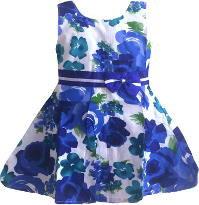 

All About Pink Girls Midi/Knee Length Party Dress(Blue, Sleeveless