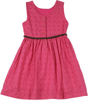 

612 League Girls Maxi/Full Length Casual Dress(Pink, Sleeveless, Fuschia