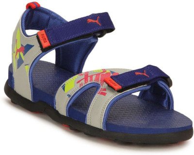 

Puma Boys Velcro Strappy Sandals(Blue, Surf the web-limestone gray-li