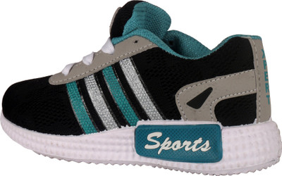 

Xpert Boys Lace Running Shoes(Black, Black and bluegreen
