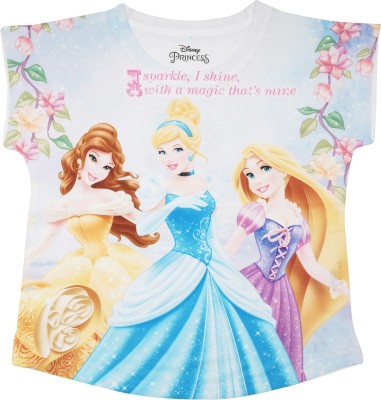 DISNEY PRINCESS Girls Party Polycotton Top(Multicolor, Pack of 1)