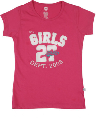 

612 League Girls Casual Cotton Top(Pink, Pack of 1, Fuschia