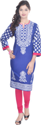 

Porcupine Casual Printed Women's Kurti(Blue