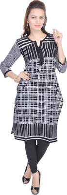 

Porcupine Casual Printed Women's Kurti(Black