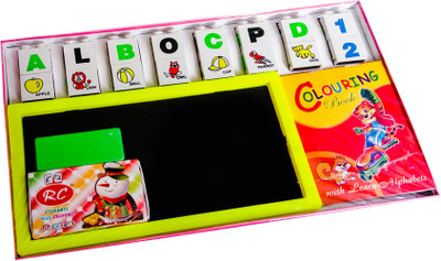 

Adi Trading Kids Nursery Teaching Kit with Blocks, Slate, Wax Crayons & Colouring Book(Multicolor)