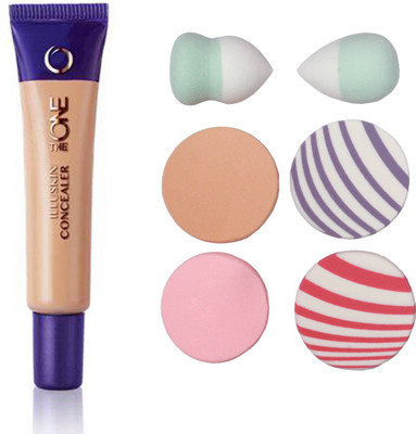 

Oriflame Sweden The ONE IlluSkin Concealer (Nude Beige - 30617) With Puff Sponge(Pack of 7)