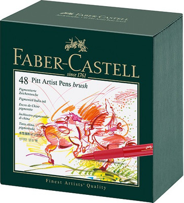 

Faber-Castell Pitt Artist Pen B(Brush) Studio Box Of 48(Set of 48, Asssorted)